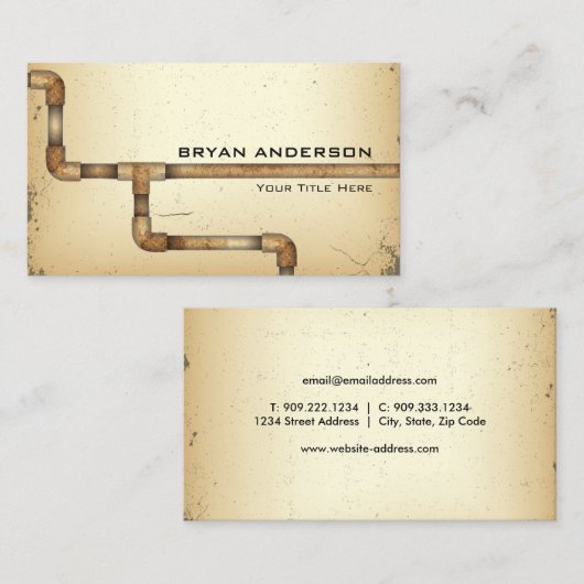 Visitekaartje voor waterleidingbuizen (Voorkant / Achterkant)