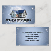 Visitekaartje voor waterspatreiniging in het huis (Voorkant / Achterkant)