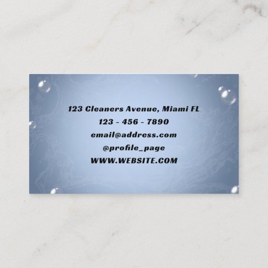 Visitekaartje voor waterspatreiniging in het huis (Achterkant)