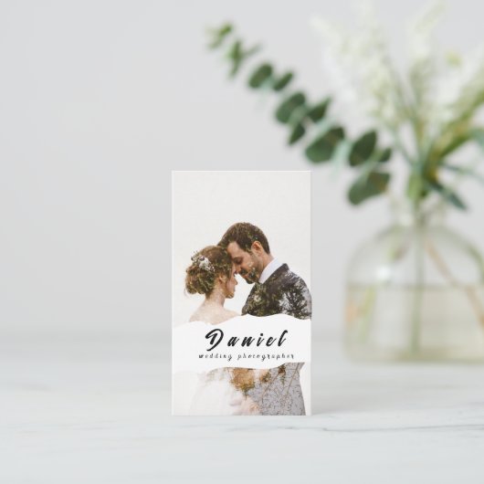 Visitekaartje voor weddenschap fotograaf (Staand voorkant)