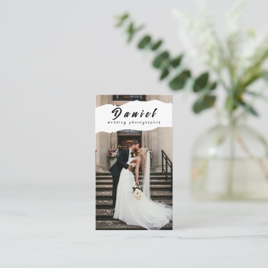 Visitekaartje voor weddenschap fotograaf (Staand voorkant)