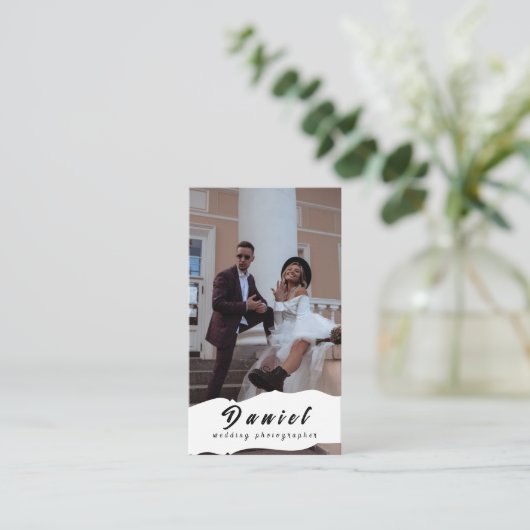 Visitekaartje voor weddenschap fotograaf (Staand voorkant)