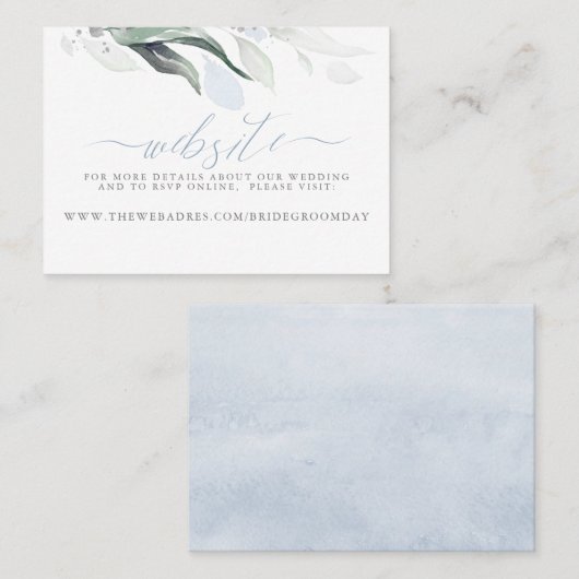 Visitekaartje voor weddenschap Website Dusty Blue  (Voorkant / Achterkant)