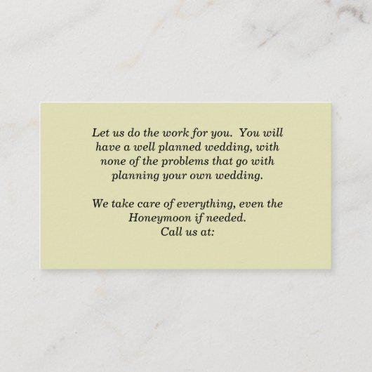 Visitekaartje voor weddenschappen met ringzegens (Achterkant)