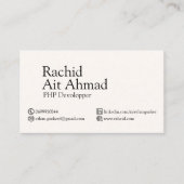 Visitekaartje voor werklozen, werkzoekenden (Voorkant)