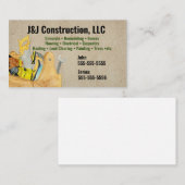 Visitekaartje voor werktuigen van bouwbedrijven (Voorkant / Achterkant)