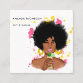 Visitekaartje voor Whimsical Black Woman Square (Voorkant)