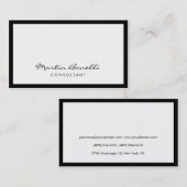 Visitekaartje voor White Black Border Consultant (Voorkant / Achterkant)