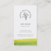 Visitekaartje voor wijngaarden op wijngaarden