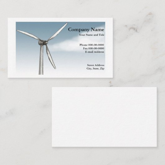 Visitekaartje voor windenergie (Voorkant / Achterkant)