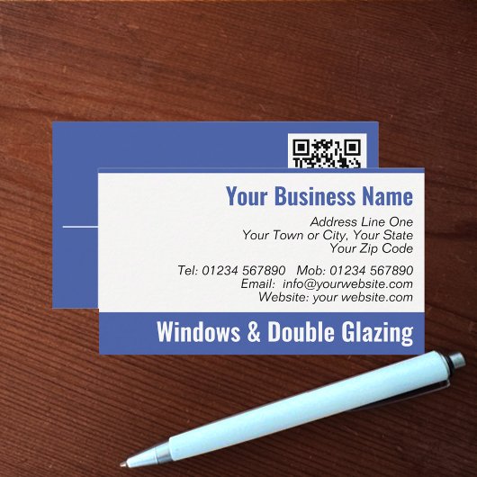 Visitekaartje voor Windows- en dubbele Glazing QR-