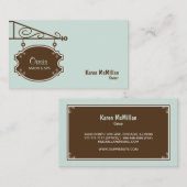 Visitekaartje voor winkelaanmelding - Zacht blauw (Voorkant / Achterkant)