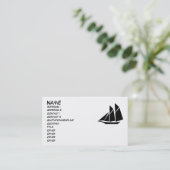 Visitekaartje voor zeilboot (Staand voorkant)