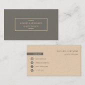 Visitekaartje voor zwart en beige (Voorkant / Achterkant)