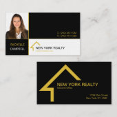 Visitekaartje voor zwart en goudonroerend goed (Voorkant / Achterkant)