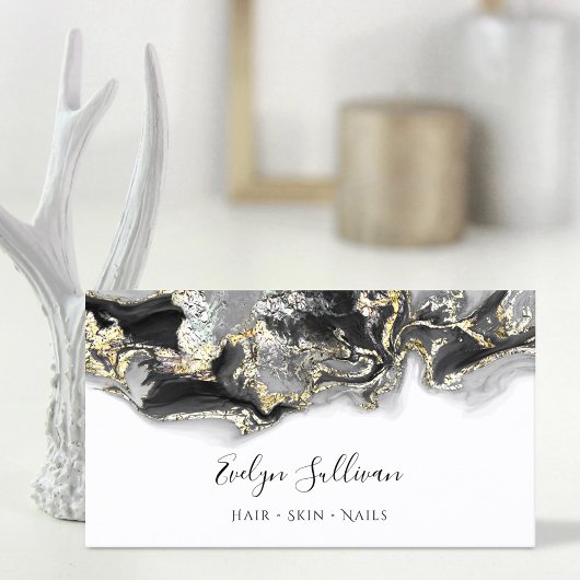 visitekaartje voor zwart marmerontwerp