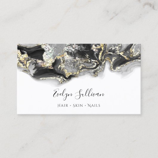 visitekaartje voor zwart marmerontwerp (Voorkant)