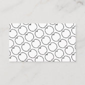 Visitekaartje voor zwart-wit eenvoudig Apple-ontwe (Achterkant)