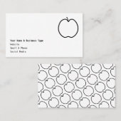 Visitekaartje voor zwart-wit eenvoudig Apple-ontwe (Voorkant / Achterkant)