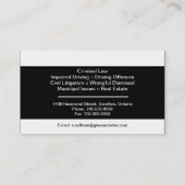 Visitekaartje voor zwart-witrecht - procureur advo (Achterkant)