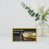 Visitekaartje voor zwarte en gouden auto's (Staand voorkant)