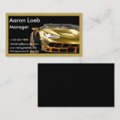 Visitekaartje voor zwarte en gouden auto's (Voorkant / Achterkant)