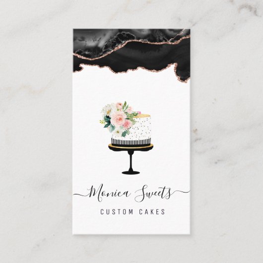 visitekaartje voor zwarte en goudmakerij (Voorkant)