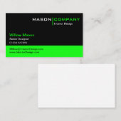 Visitekaartje voor zwarte en kalkgroene bedrijven (Voorkant / Achterkant)