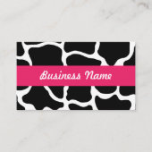 Visitekaartje voor zwarte en roze Giraffe (Voorkant)