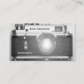 Visitekaartje voor zwarte en witte camera fotograa (Voorkant)
