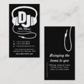 Visitekaartje voor zwarte en witte DJ-promotor (Voorkant / Achterkant)