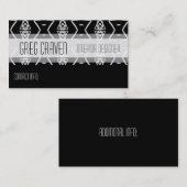 Visitekaartje voor zwarte en witte geometrische dr (Voorkant / Achterkant)