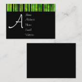 Visitekaartje voor zwarte en witte groene lijnen (Voorkant / Achterkant)