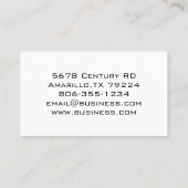 Visitekaartje voor zwarte en witte marquee (Achterkant)