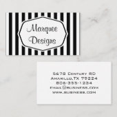 Visitekaartje voor zwarte en witte marquee (Voorkant / Achterkant)