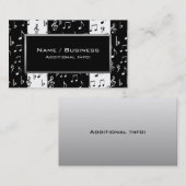 Visitekaartje voor zwarte en witte muziekstrips (Voorkant / Achterkant)