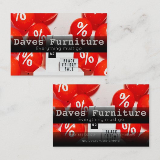 Visitekaartje voor zwarte feestdag (Voorkant / Achterkant)