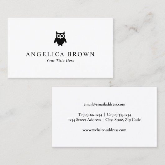 Visitekaartje voor zwarte ooiland (Voorkant / Achterkant)