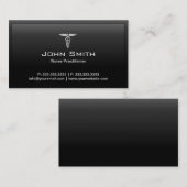 Visitekaartje voor zwarte rand verpleegster (Voorkant / Achterkant)