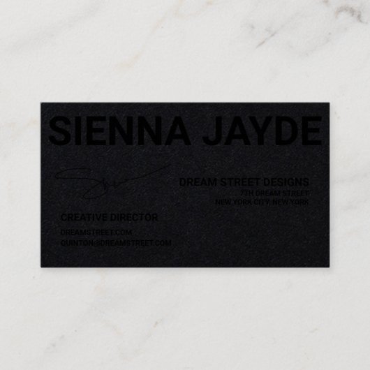 VISITEKAARTJE VOOR ZWARTE ZWARTE KARAKTE VAN DE KO (Voorkant)