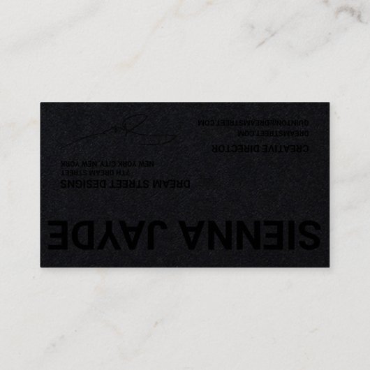 VISITEKAARTJE VOOR ZWARTE ZWARTE KARAKTE VAN DE KO (Achterkant)