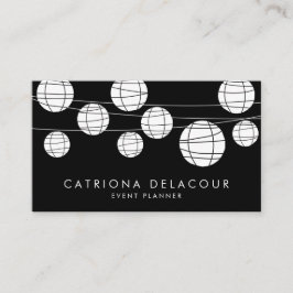 Visitekaartje voor zwartwitpapierlantaarns