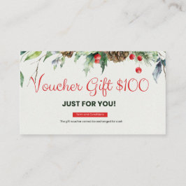 Visitekaartje voucher $100