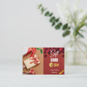 Visitekaartje voucher $50 (Staand voorkant)