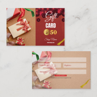Visitekaartje voucher $50