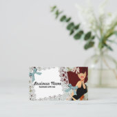 visitekaartje - vrouw, mode, meisje, haarboog (Staand voorkant)