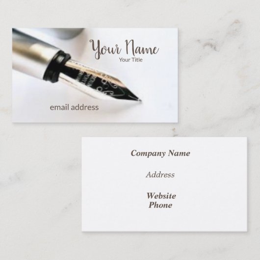 Visitekaartje vulpen (Voorkant / Achterkant)