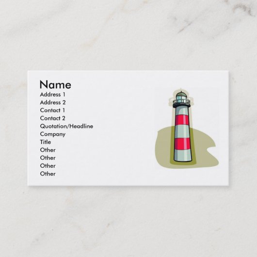Visitekaartje vuurtoren (Voorkant)