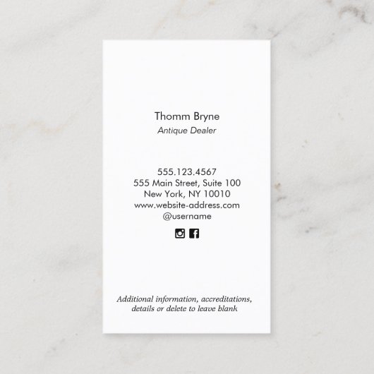 Visitekaartje vuurtoren Etching Square (Achterkant)