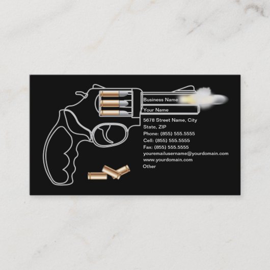 Visitekaartje wapenhandelaar (Voorkant)